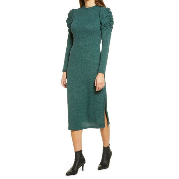 All in Favor Dresses & Skirts - 054.All In Favor Melange Puff Long Sleeve Dress